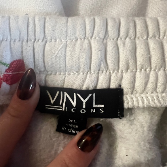 Women’s Cherry Print Pajama Set - White with Red Cherries - Picture 3 of 3